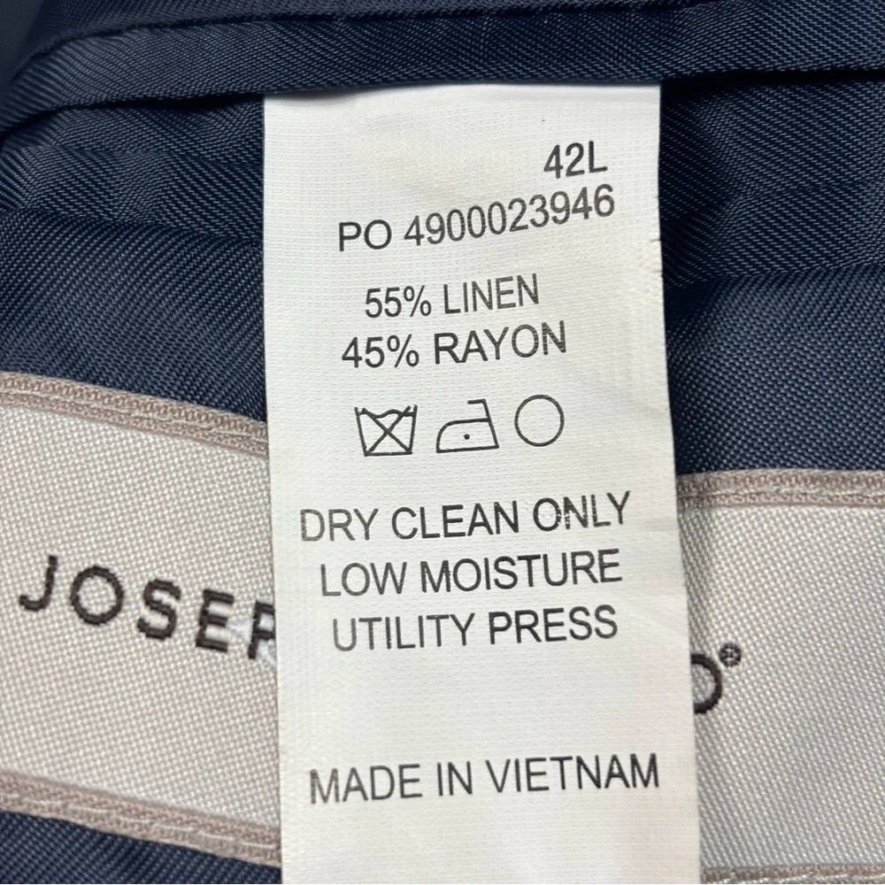 Joseph Abboud Blazer Vest Combo Set Linen Blend Blue Jacket Sport Coat Men's 42L
